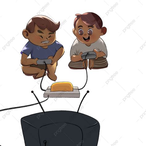 Kids Playing Video Games Clipart