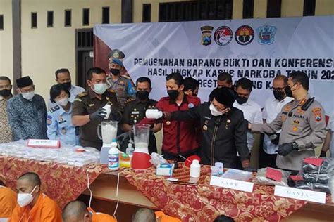 Polresta Makota Musnahkan Berbagai Jenis Barang Bukti Narkoba