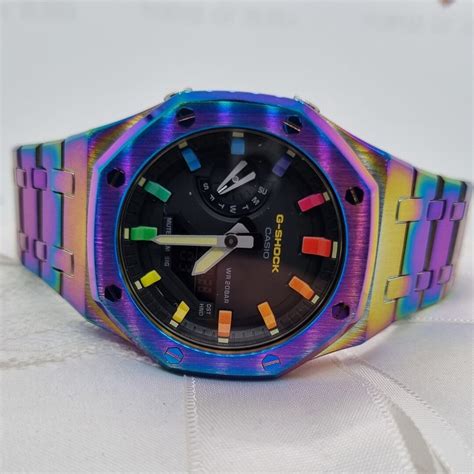 Casio G Shock GA 2100 1A Cadrans Arc En Ciel Lunette Et Etsy France