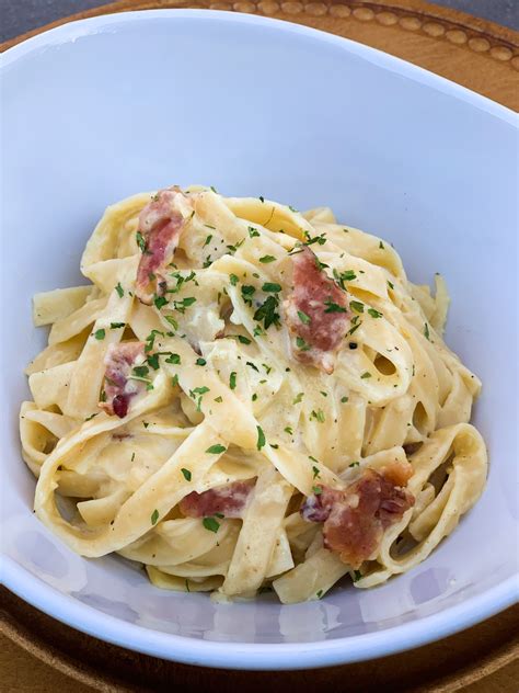 Fettuccine Carbonara Basil Butter