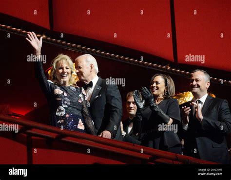 President Joe Biden And First Lady Jill Biden L Are Joined By Vice