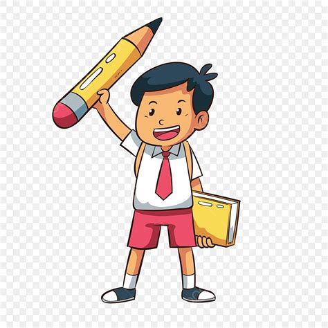 Student With Pencil Clipart Hd PNG, School Student Illustration Student ...