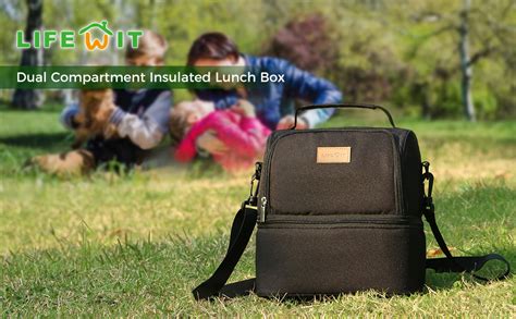 Lifewit L Dual Compartment Insulated Lunch Bag With Ice Pack For