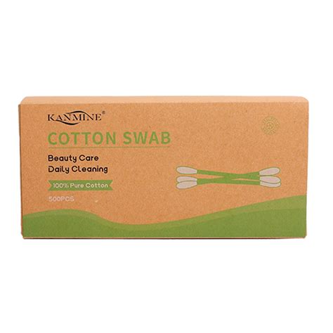 Biodegradable Bamboo Cotton Swabs 500 Count In Paper Drawer Box