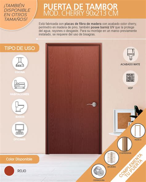 Puerta De Tambor Cherry X Cm The Home Depot M Xico