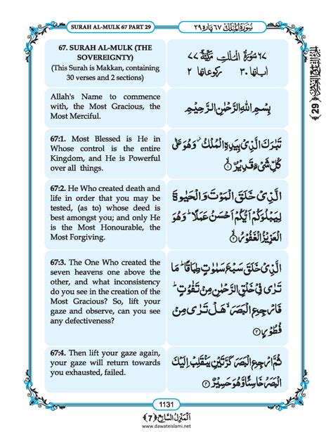 Surah Mulk In English Listen Audio Mp3 And Download English Pdf