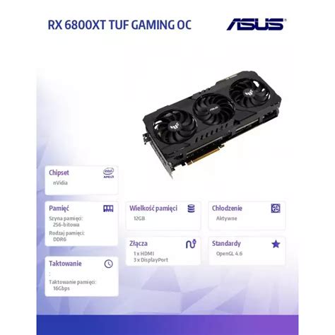 Asus Karta Graficzna Rx Xt Tuf Gaming Oc Gb Gddr Bit Dp Hdmi