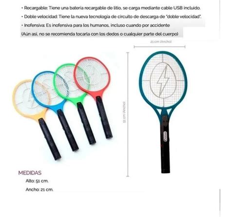 Paleta Raqueta Mata Mosquitos Moscas Recargable Usb Cable