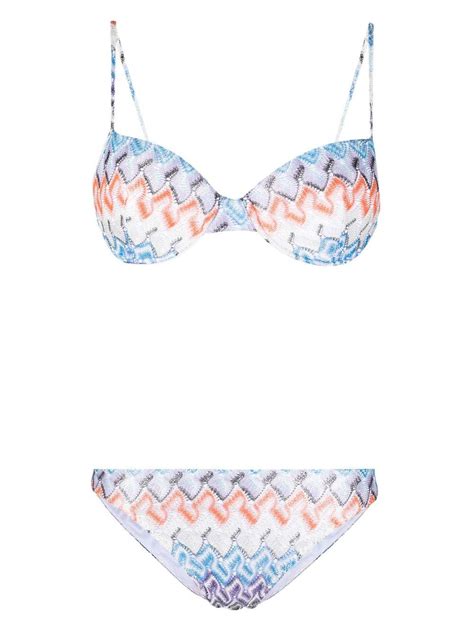 Missoni Zigzag Patterned Bikini Set In White Lyst