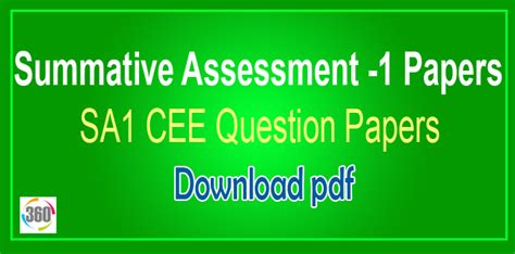 8th Class SA1 Question Papers 2024 PDF For All Subjects