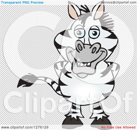 Clipart Of A Happy Zebra Standing Royalty Free Vector Illustration By