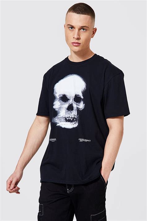 Mens Oversized Skull Graphic T Shirt Boohoo Uk