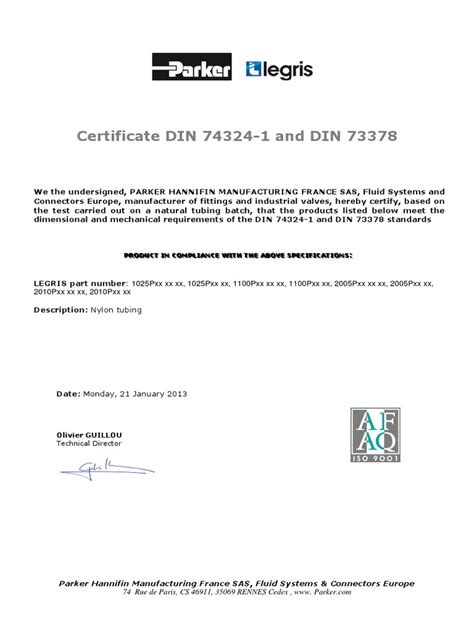 DIN73378 & DIN74324-1 - Tube PA Catalogue | PDF | Plumbing | Gas ...