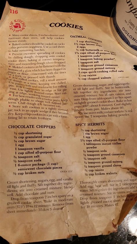 I Must Preserve The Cookie Page Of My Old Betty Crocker Cookbook