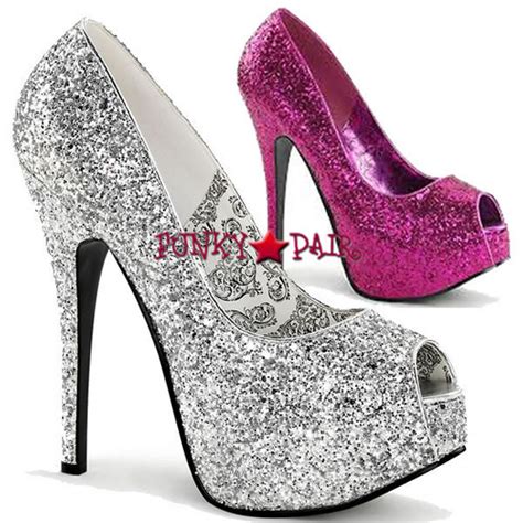 Bordello Bella 12r Rhinestones Platform Peep Toe Pump