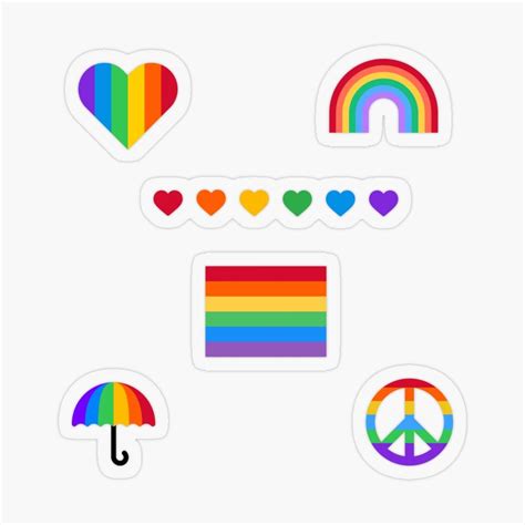 Rainbow Gay Pride Sticker Pack Pride Month 6 Stickers Sticker For Sale By Ideasforartists Artofit
