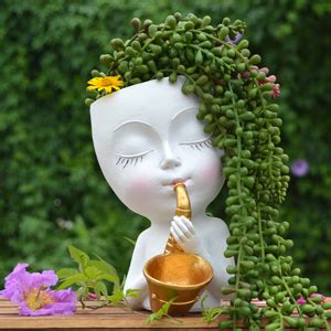 Amazon Sax Face Planter Head Planter Indoor Plant Pots Lady