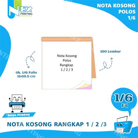 Jual Nota Folio Memo Polos Kosong Kwitansi Bisa Satuan Ukuran Bon