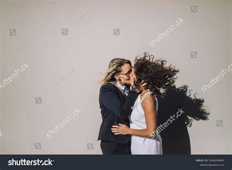 Mature Lesbian Couple Kissing On Mouth Stock Photo 2268294447 Shutterstock