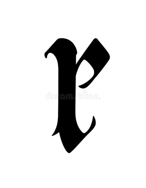 Letter R In The Gothic Style Vector Alphabet The Symbol Is Isolated