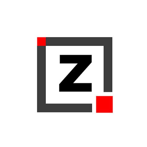 Premium Vector | Z company name monogram with red square Z dot icon
