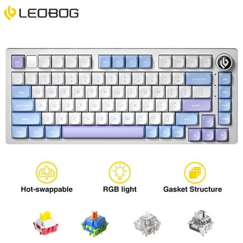 Leobog Hi Wired Mechanical Keyboard Gasker Rgb Aluminum Hot Swappable Custom Keyboard With