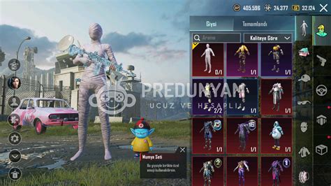 81 DESTANSI ÖĞE 20 GELİŞTİRİLEBİLİR SİLAH PUBG MOBİLE HESABI 9170