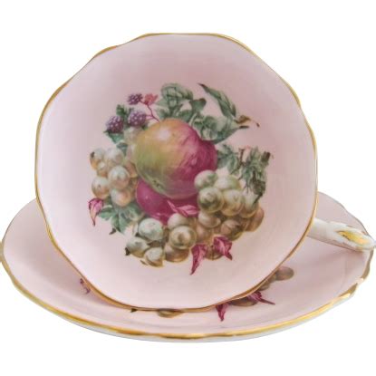 Early PARAGON Fruit And Berries Pink Tea Cup And Saucer Pink Tea Cups