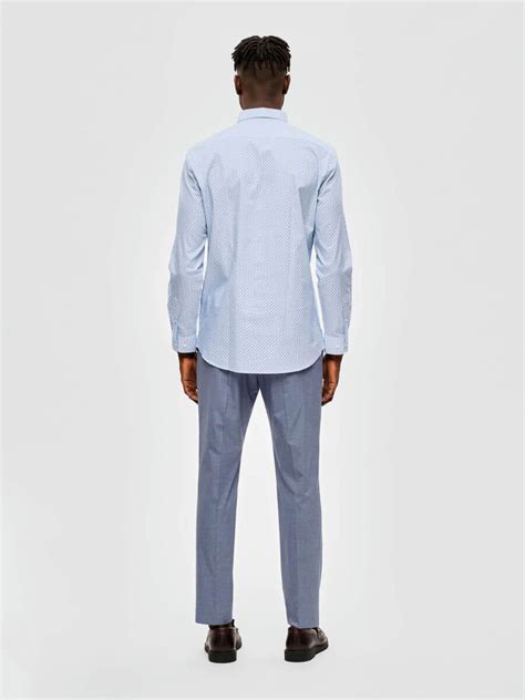 Selected Homme Ethan Aop Shirt Light Blue Aukia