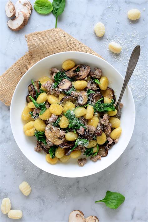 Gnocchi With Sweet Italian Sausage Mushrooms Spinach DeLallo