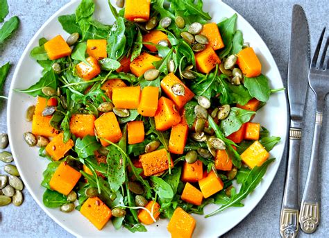 Roasted Butternut Squash Salad With Arugula And Pumpkin Seeds