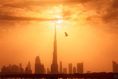 Building City Dubai Skyscraper Sunset United Arab Emirates Wallpaper ...