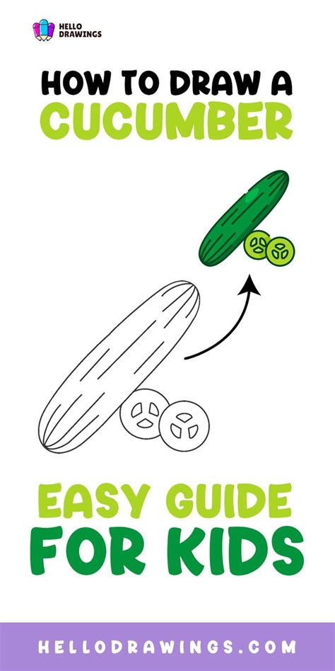 How To Draw A Cucumber Step By Step Guide For Kids Vegetable