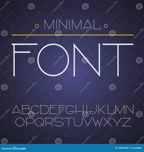 Vector Linear Font Simple And Minimalistic Alphabet In Line Style