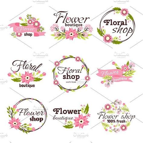 Bright logo for flower shop vector. Wedding Card Templates Wedding Card Templates, Wedding Card ...