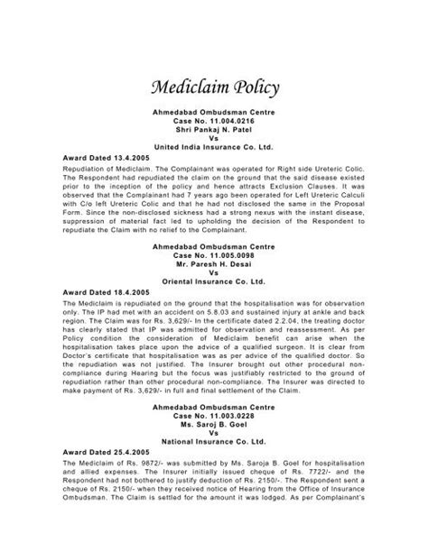 Mediclaim Policy