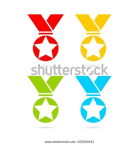 Award Vector Medals Set Illustration Isolated Stock Vector Royalty