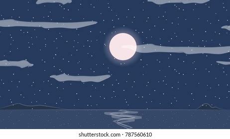 Night Sky Full Moon Wallpaper Background Stock Vector (Royalty Free ...