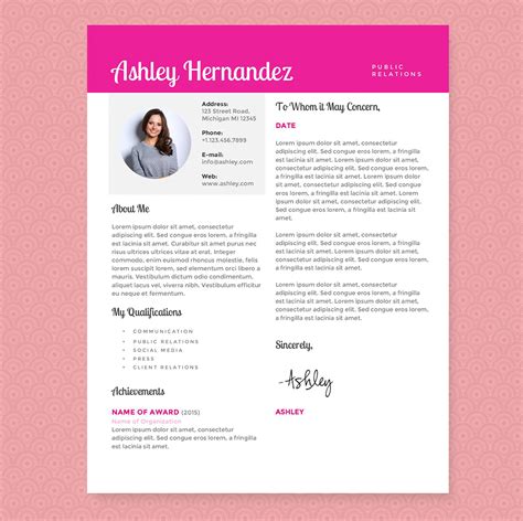 Pink Resume Template