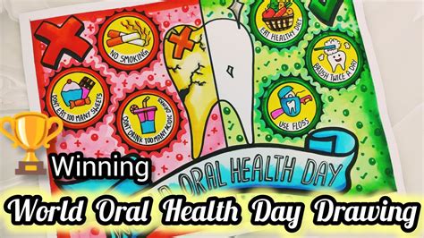 World Oral Health Day Drawing Oral Hygiene Day Poster Dental Care