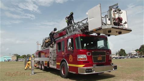 The Jamaica Fire Brigade Performs Fire Fighting Drills And Rescue