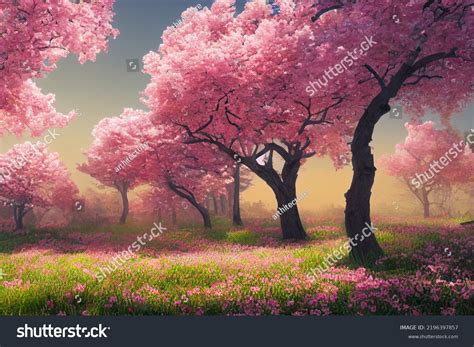 「美しい桜、桜の木の背景、日本の春の壁紙、3Dレンダリング、3Dイラスト」のイラスト素材 2196397857 | Shutterstock