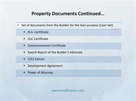 List Of Documents For Home Loan Processing | PPT