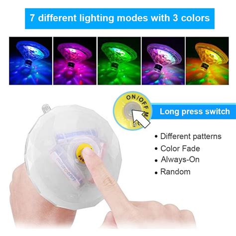 Floating Underwater Light RGB Submersible LED Disco Party Light Glow Show Swimming Pool Hot Tub