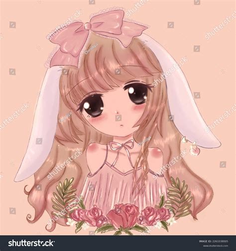 Anime Chibi Girl Bunny Pink Stock Illustration 2261038005 Shutterstock