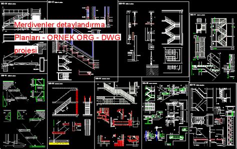 Merdivenler Detayland Rma Planlar Dwg Projesi Autocad Projeler 121272