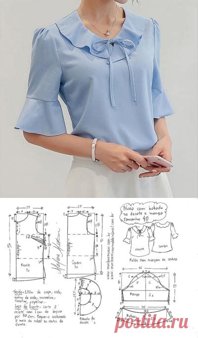 Нежная блузка с красивыми рукавчиками. Выкройка (Шитье и крой) – Журна ...
