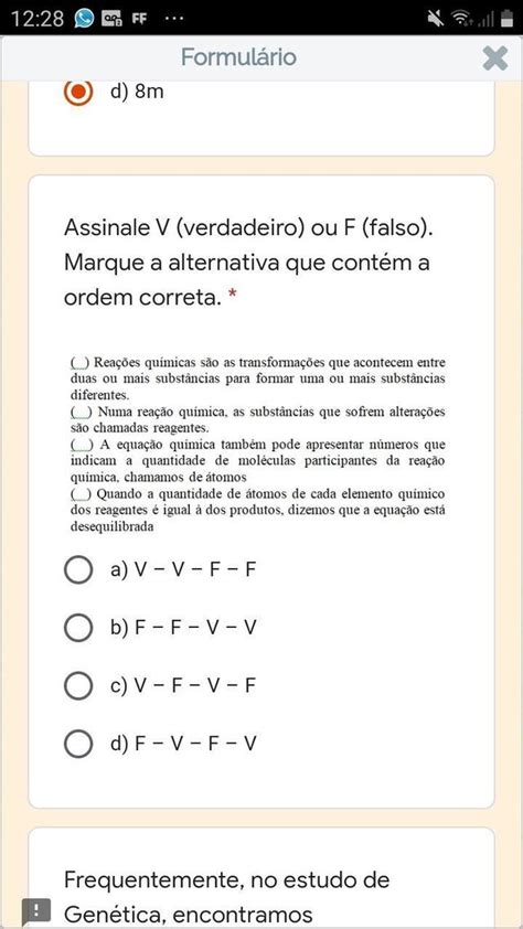 Assinale V Verdadeiro Ou F Falso Marque A Alternativa Que Contém A Ordem Correta Imagem