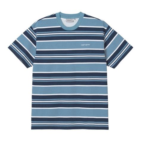 Buy The Carhartt Wip Short Sleeve Corfield T Shirt Stripe Icy Water