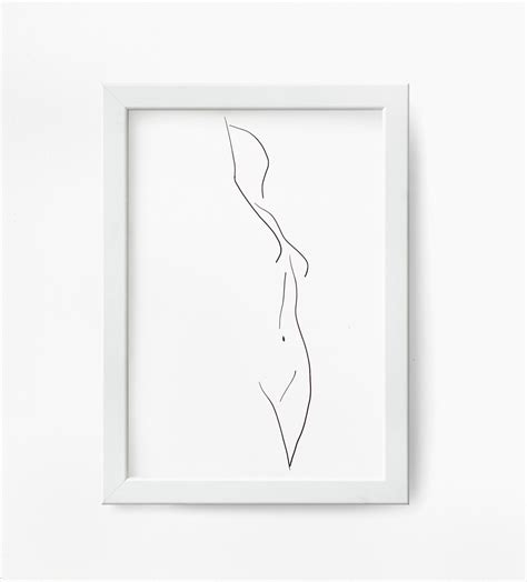 Minimalistic Nude Print Curvy Women Art Naked Prints Woman Body Art Body Line Printable